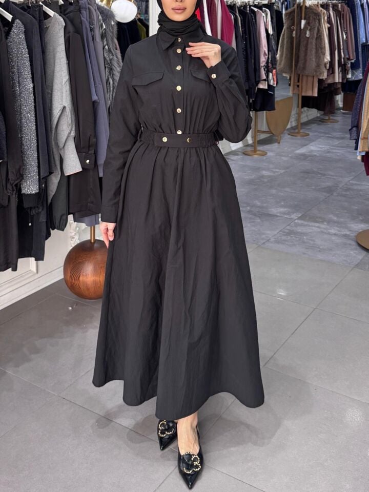 NAKIŞLI KEMERLİ ELBİSE