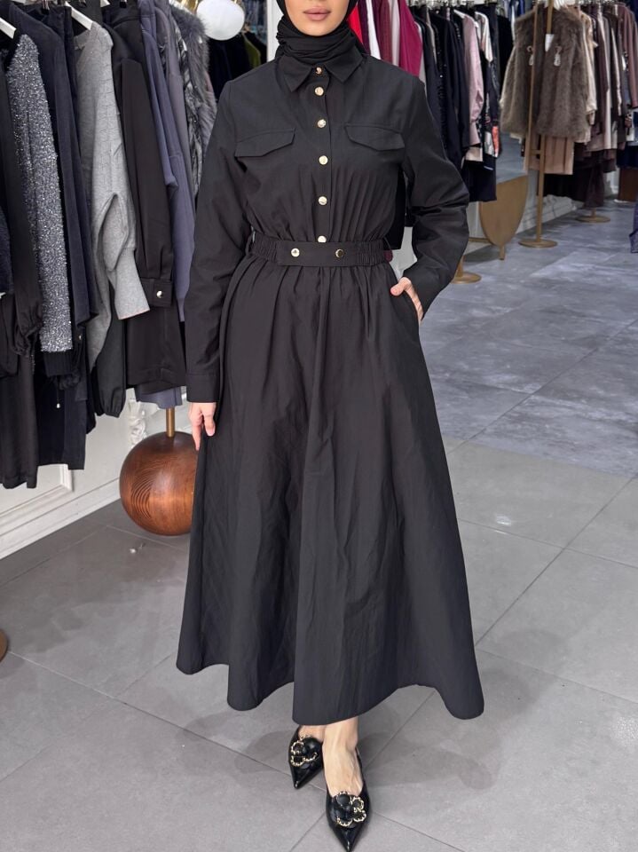 NAKIŞLI KEMERLİ ELBİSE