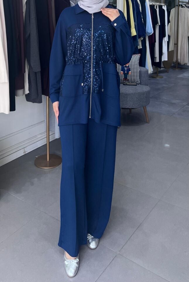 PAYET GARNİ DETAYLI TAKIM LACİ