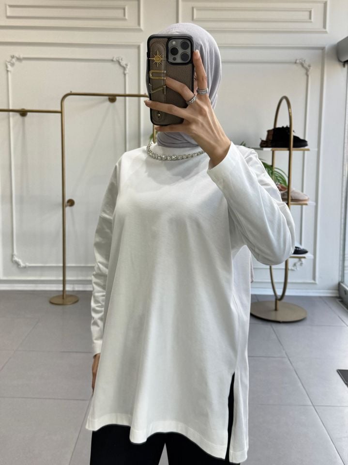 BASİC SWEATSHİRT EKRU