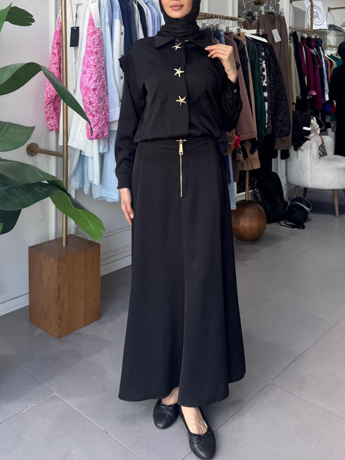 JACKET SKIRT TAKIM SİYAH