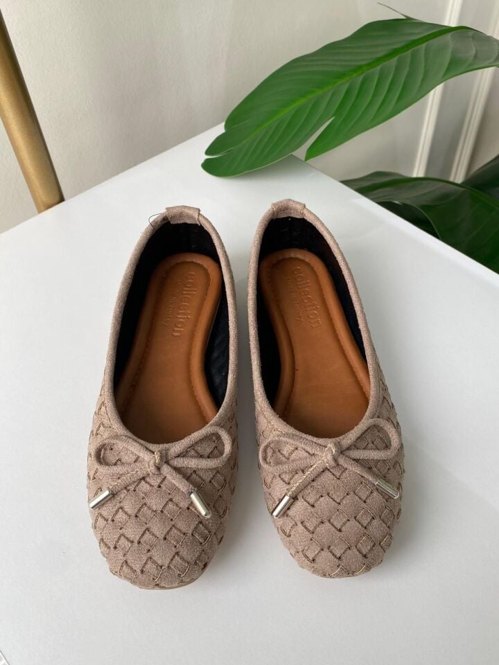 ÖRGÜLÜ SÜET BABET BEJ