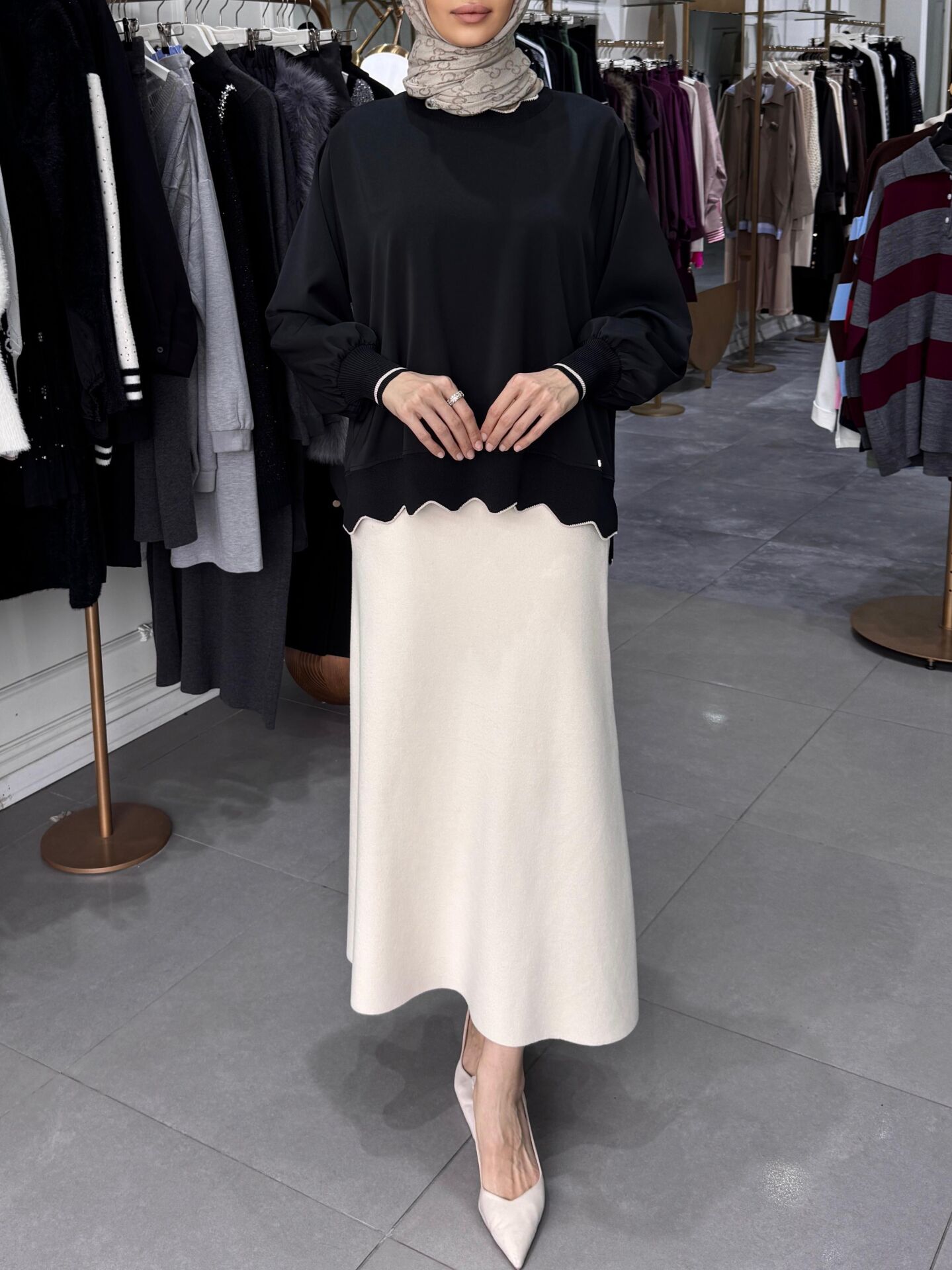 ZİKZAK RİBANA BLUZ SİYAH