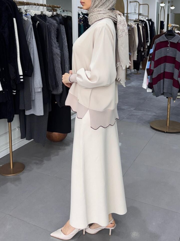 ZİKZAK RİBANA BLUZ BEJ