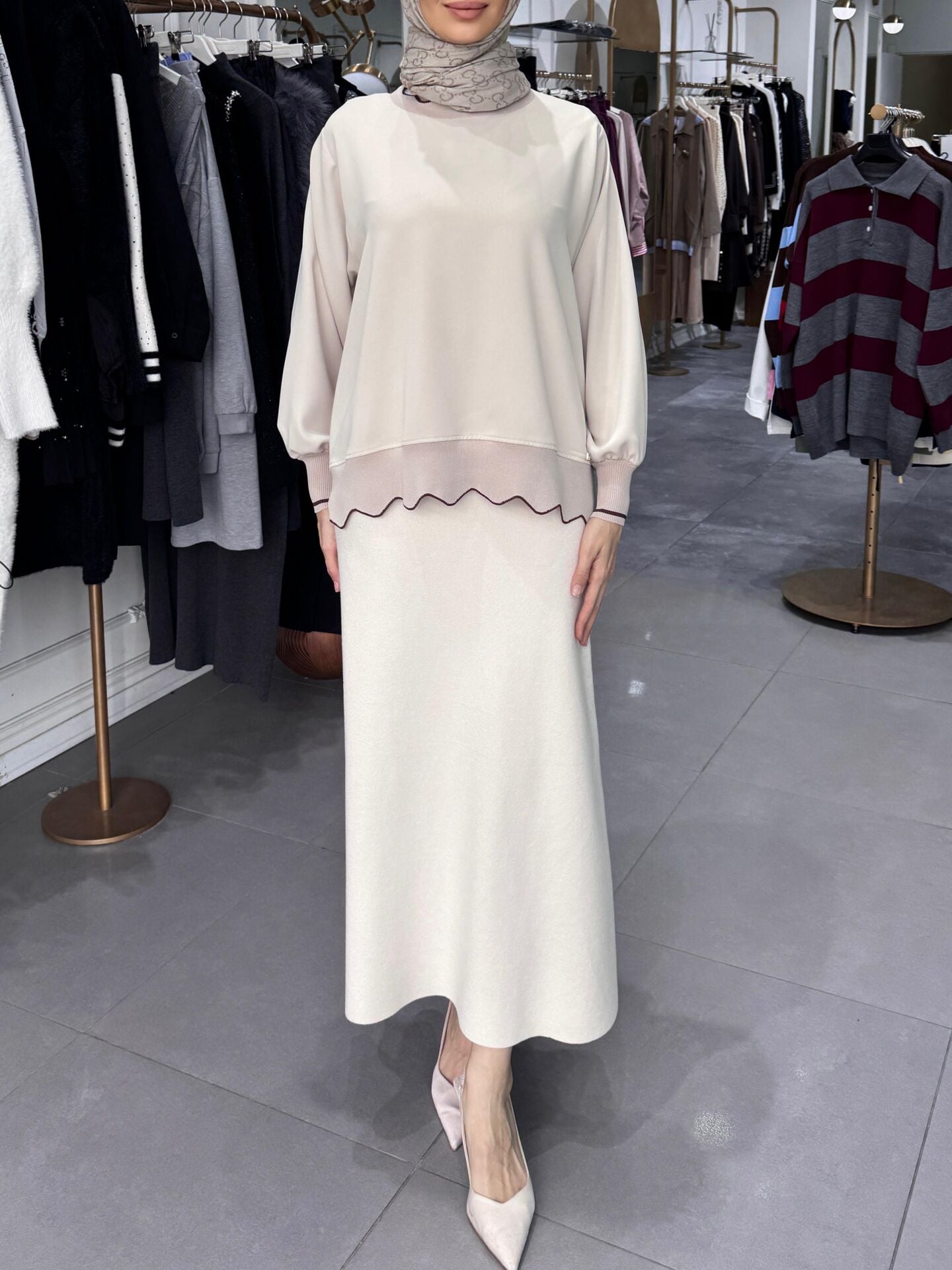 ZİKZAK RİBANA BLUZ BEJ