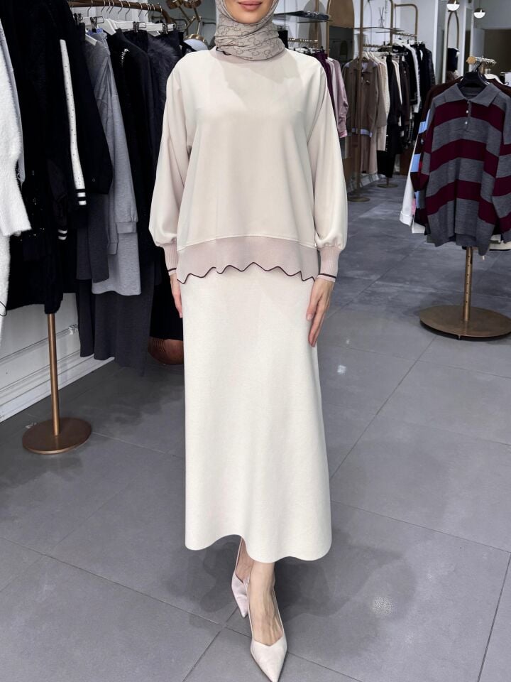 ZİKZAK RİBANA BLUZ BEJ