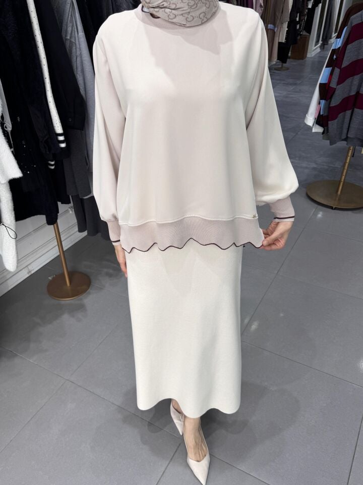 ZİKZAK RİBANA BLUZ BEJ