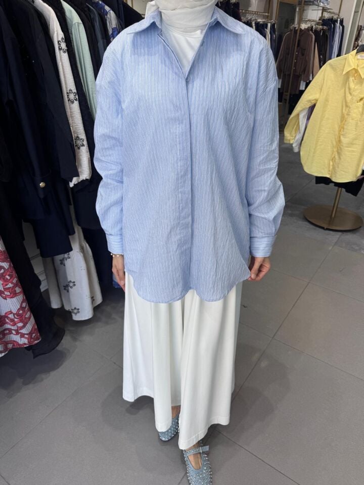 MAYLİ ÇİZGİLİ GÖMLEK