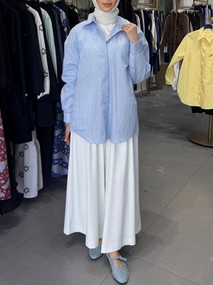 MAYLİ ÇİZGİLİ GÖMLEK