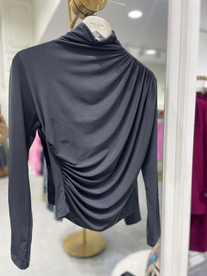 DRAPE BLUZ ANTRASİT