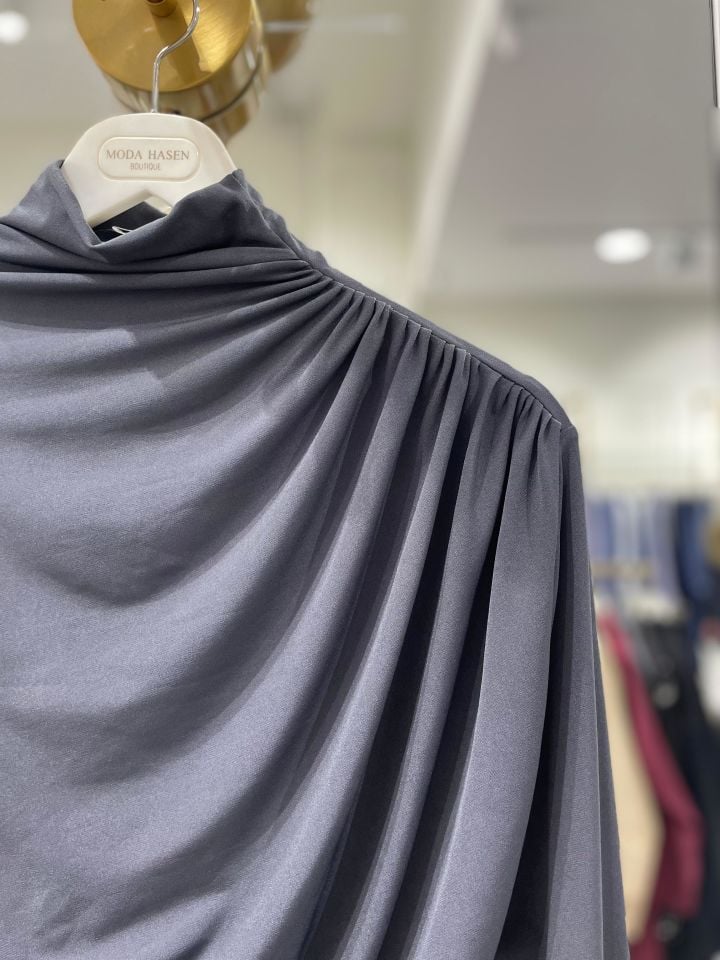 DRAPE BLUZ ANTRASİT