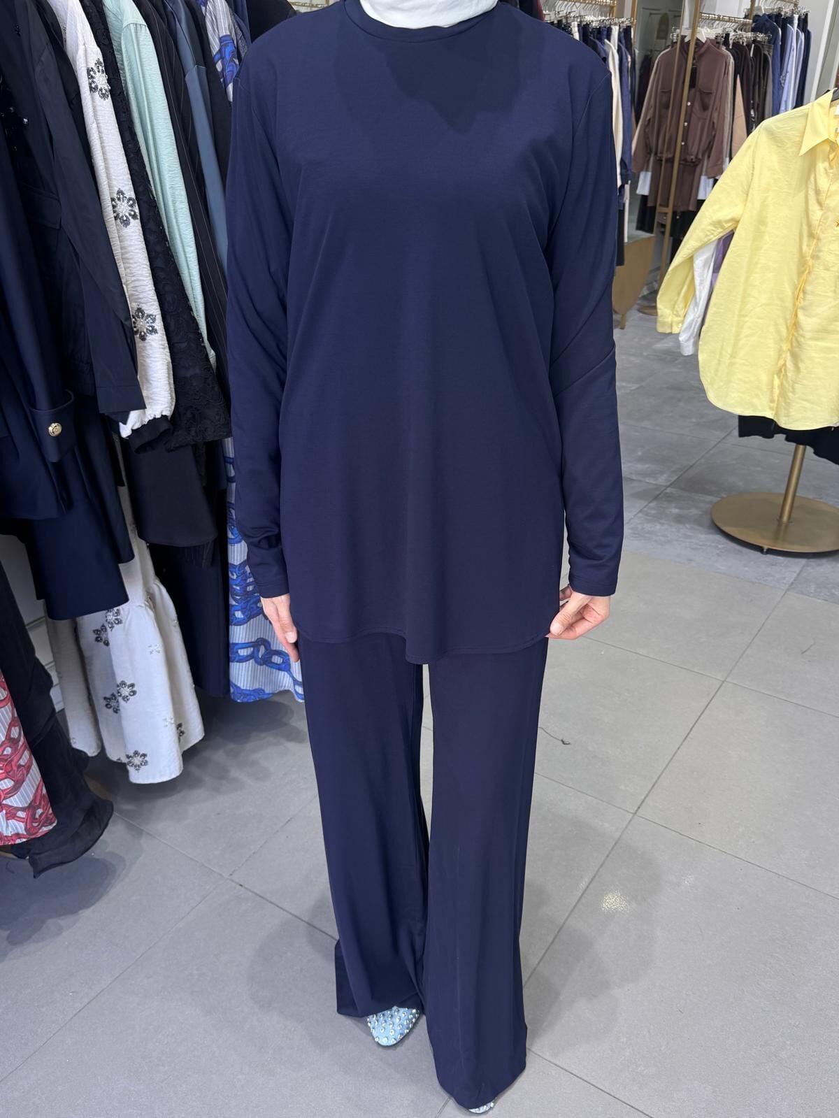 TİRİL UZUN KOLLU TİŞÖRT LACİVERT