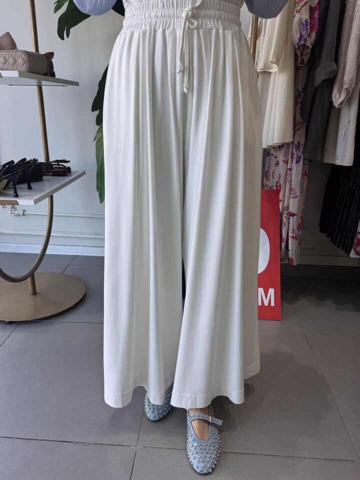 TİRİL BOL PAÇA PANTOLON EKRU