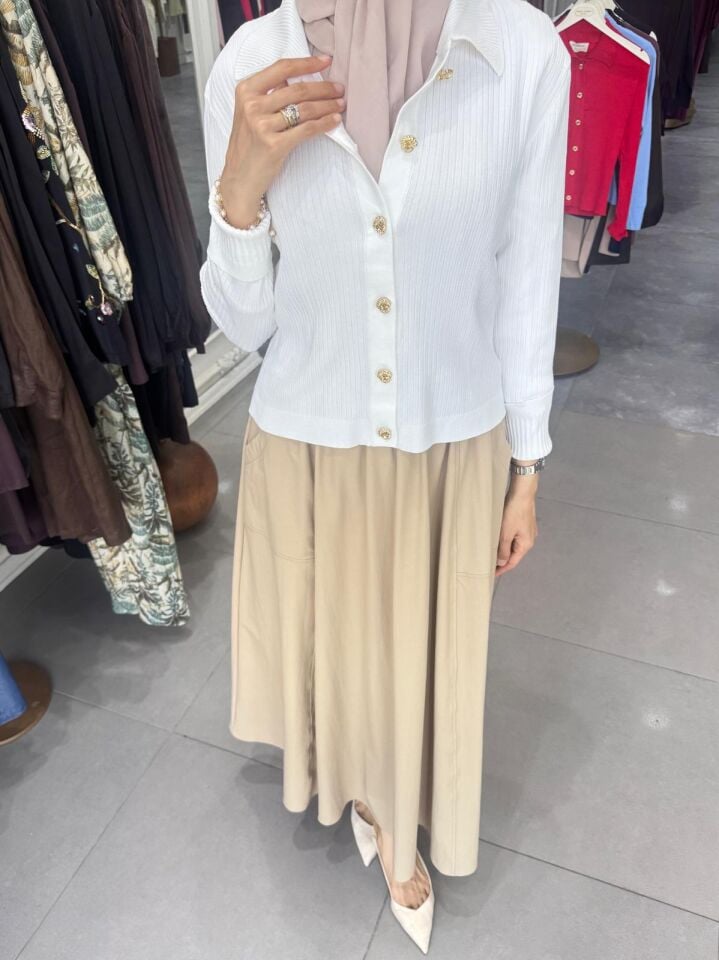 BELLE NOİR MİDİ HIRKA EKRU