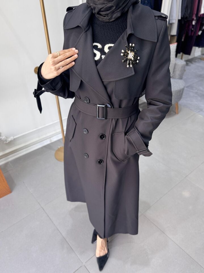 ROSE TRENÇKOT SİYAH