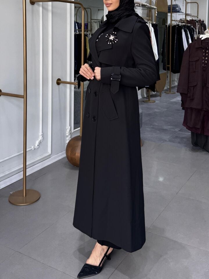 ROSE TRENÇKOT SİYAH