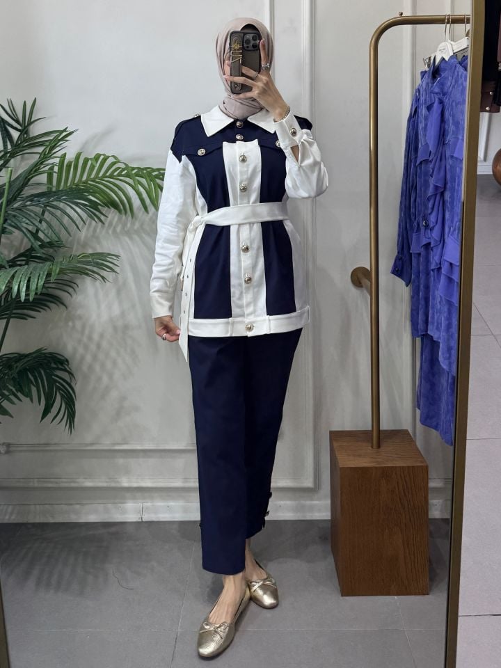 COMFORTABLE TAKIM LACİVERT/ EKRU