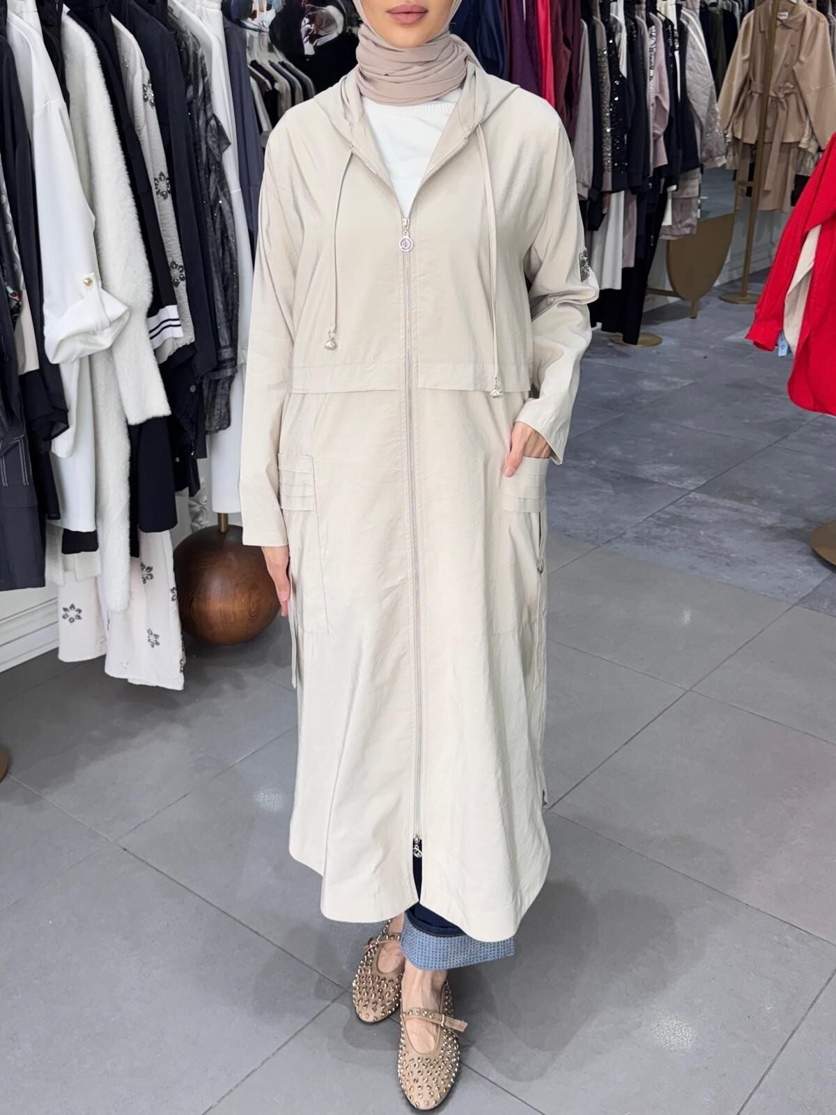 PİLELİ METAL TOKALI SAFARİ KAP BEJ