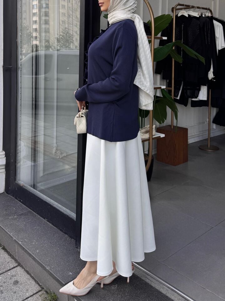 GÜL DÜĞME HIRKA LACİVERT