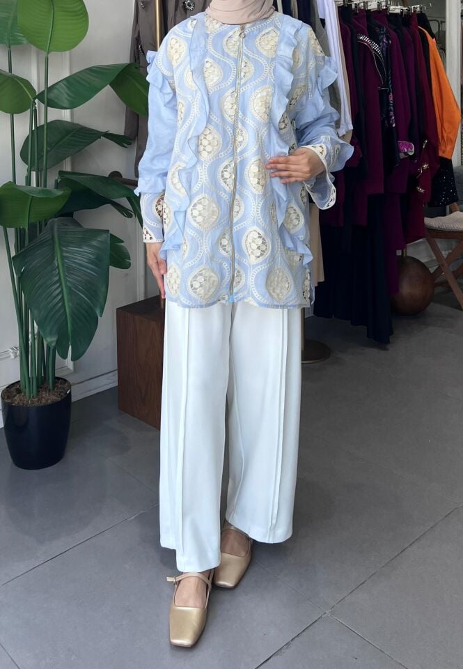 NAKIŞ FİSTO DETAYLI KAP MAVİ