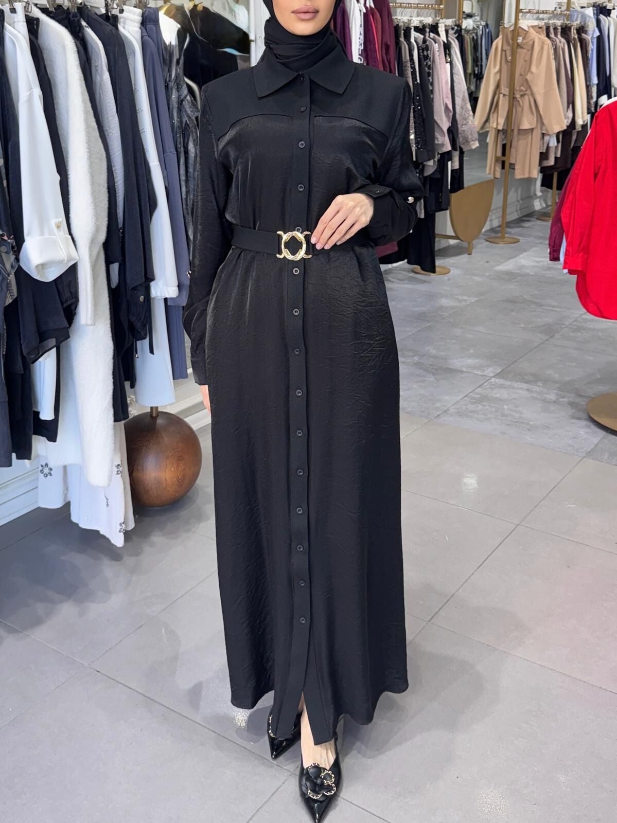 ASHLINE ELBİSE SİYAH