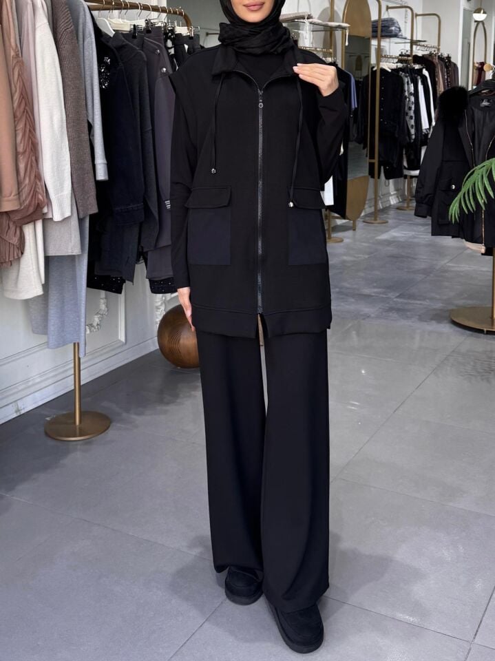 SİVET YELEKLİ TAKIM SİYAH