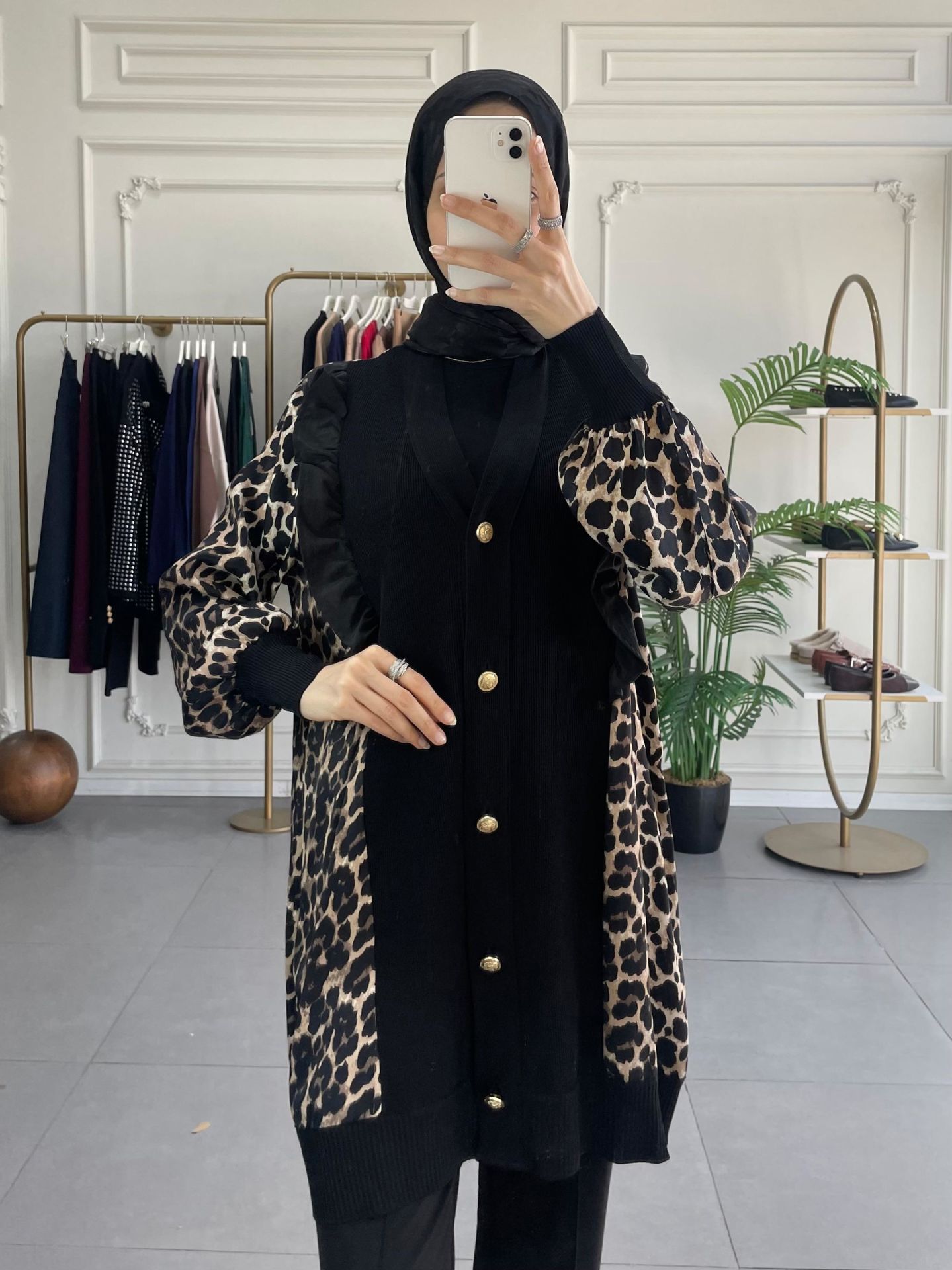 LEOPAR FIRFIR DESENLI HIRKA SİYAH