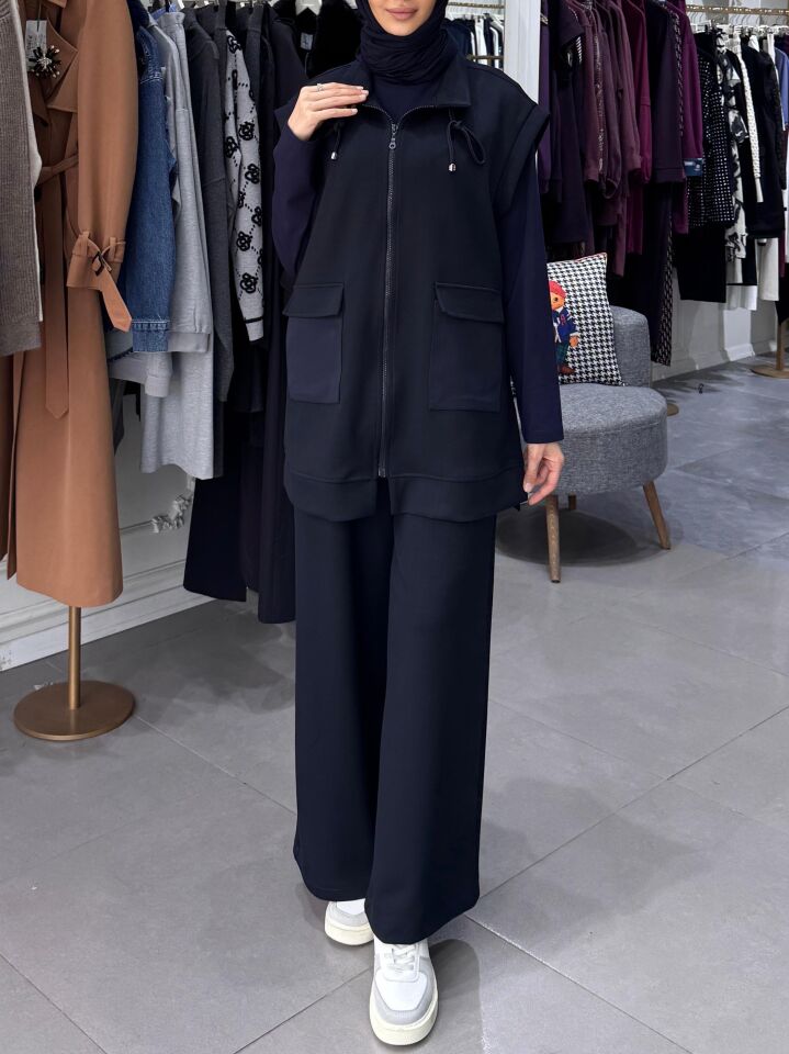 SİVET YELEKLİ TAKIM  LACİVERT