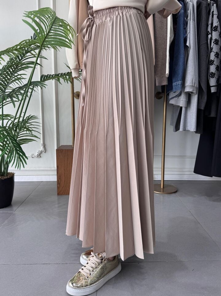 ALYA PİLİSE ETEK  BEJ