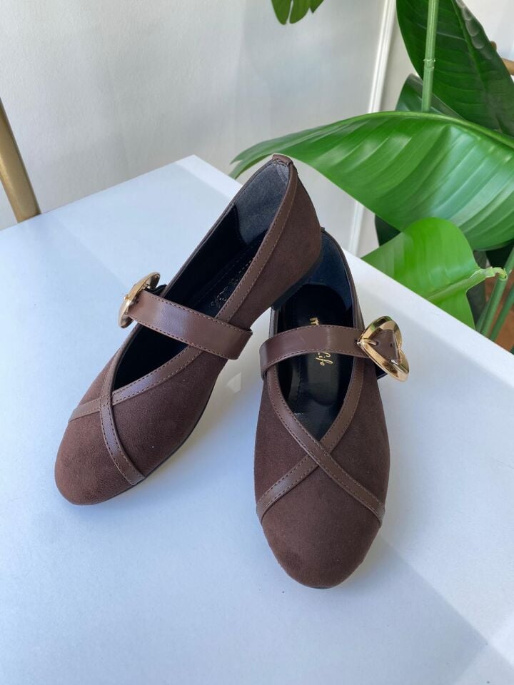 KALP DETAYLI BABET KAHVERENGİ