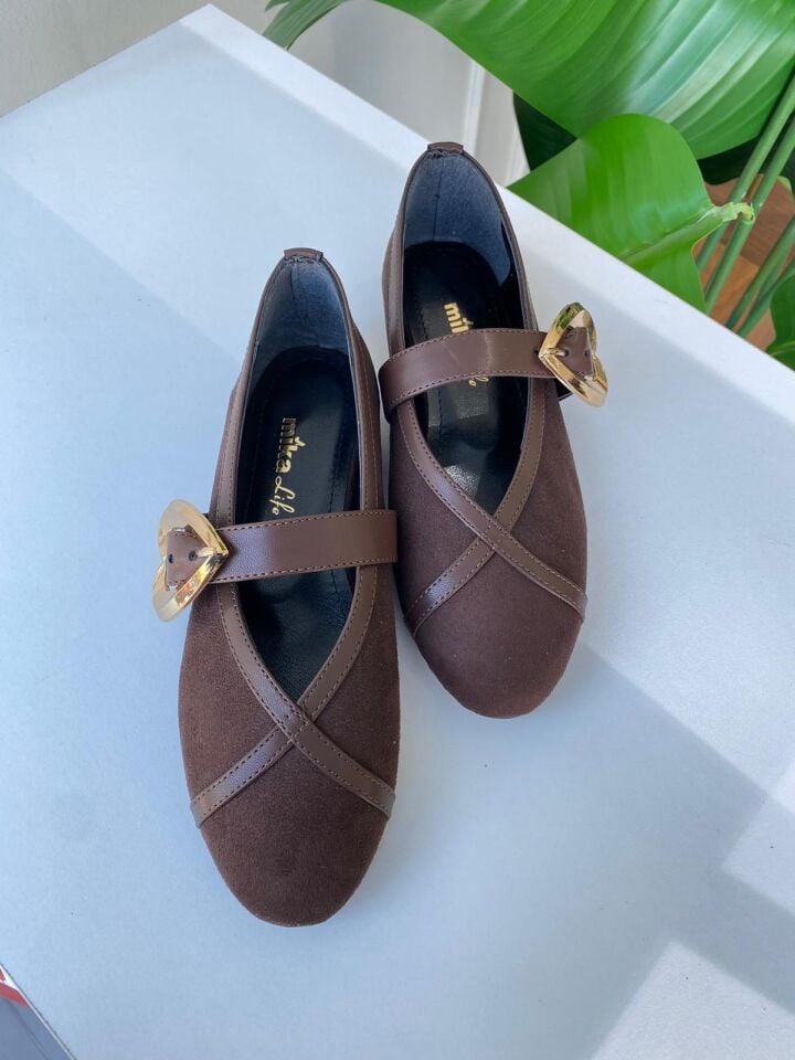 KALP DETAYLI BABET KAHVERENGİ